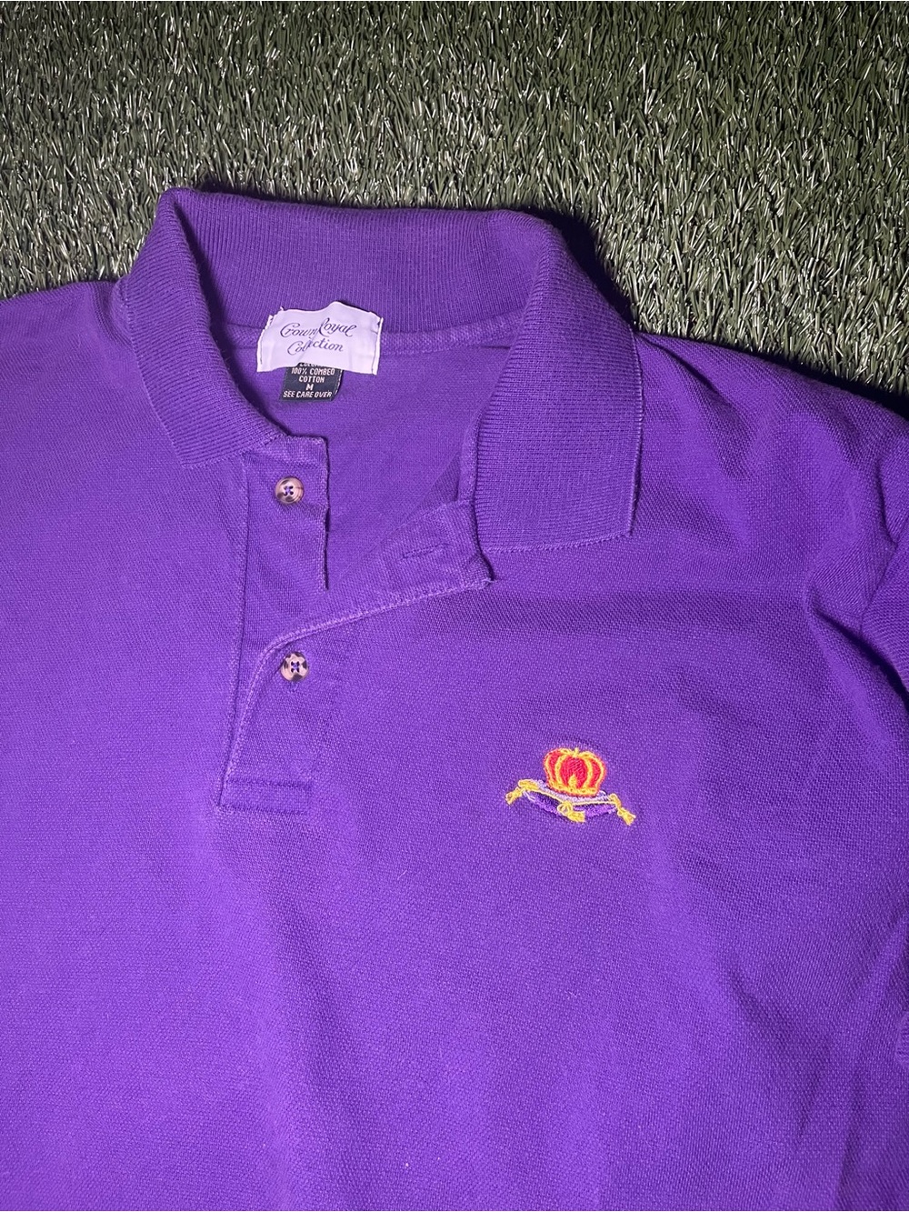 Crown Royal Collection Purple Business Casual Golf Polo Men's Medium